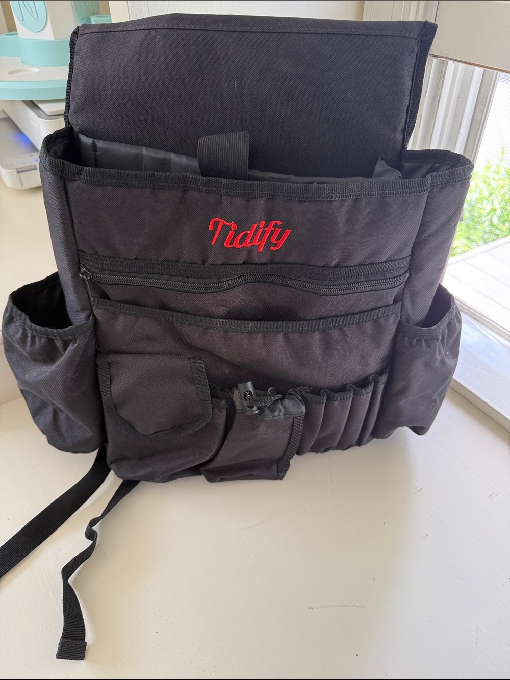 Black Organizer Backpack for Home Storage & Tools